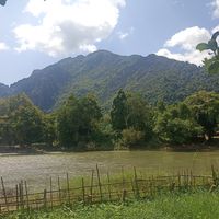 Quiet and lovely view at Organic Farm Restaurant in Phoudindaeng