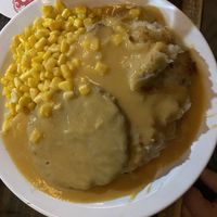 Salisbury steak meal - my partner who isn’t vegan but eats mostly plant based raved about this.  at Jordan's Homeside Pub in Hamilton