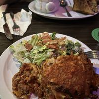 Lasagna and Cesar salad and French onion soup and grilled cheese !   at Jordan's Homeside Pub in Hamilton