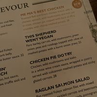 Menu  #Veganuary at Raglan Road in Lake Buena Vista