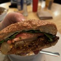 Veganator burger - very good!!  at Chez Victor - St Jean in Quebec