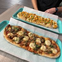 The baked meatball in the front and Buffalo chicky in the back  at Florish in Tampa