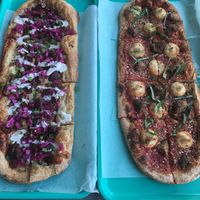Jackfruit BBQ Pizza and Meatball Parm Pizza with tofu ricotta cheese   at Florish in Tampa