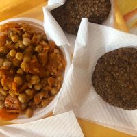 chickpea and patties  at Klub Makrovega in Rijeka