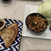 Scallion pancakes and lettuce tofu wraps   at Steam Asian Kitchen in Greenwich