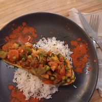 Veggie filled zucchini at La Favorita Bar in Alicante