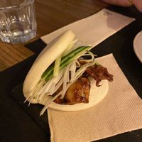 Vegan duck bao buns  at La Favorita Bar in Alicante