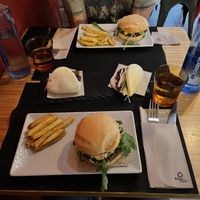The vegan hamburger & the vegan not duck bao - both were super good!!!  at La Favorita Bar in Alicante