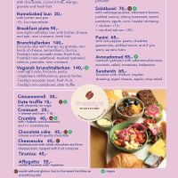 Current menu at Freddy's Cafe in Kolding