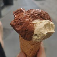 2 different chocolate and pistachio at Artico Gelateria in Milan