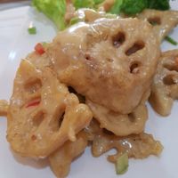 Deep fried lotus root. Pretty good too. at Mei Lin Vegetarian in Malacca