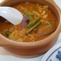 Curry veggies. Very good at Mei Lin Vegetarian in Malacca