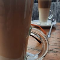 Soya latte and oat latte to finish. Yum! at Negre in Mallorca