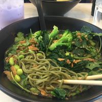Garden Ramen with Kale noodles. Vegan and delicious! at U Ramen in Oxnard