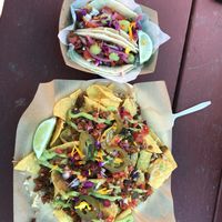 So good. The tacos had a watermelon salsa   at The Groovy Floret in Portland