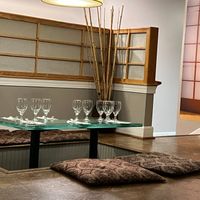 fun seating in the back of the restaurant.  at Roots in Louisville