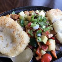 Sizzling rice plate at Roots in Louisville