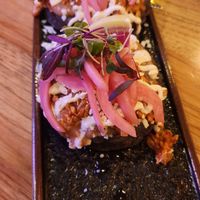 Sopes Jackfruit Tinga at La Unica Cocina Mexicana Y Cantina in Lake Elsinore