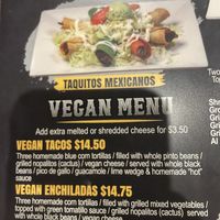 Vegan entrees   at San Marcos in Raleigh