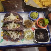 Blue corn tortilla vegan tacos at San Marcos in Raleigh