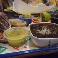 Tacos sides (that's vegan cheese on the beans and tacos) at San Marcos in Raleigh