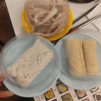 Udon noodles, beancurd rolls and oyster mushrooms at One Plus in Manchester