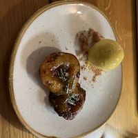 Plums and vegan ice cream   at The Sparrows in Manchester