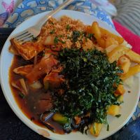 Black bean tofu, fried rice (no egg), crispy seaweed and salt n chilli chips 10/10 at Full Circle in South Shields