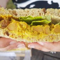 Coronation chickpea sandwich at Fountains Abbey in Ripon