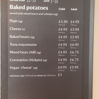 Some of the menu options at Fountains Abbey in Ripon