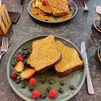 Classic French toast and the Biscoff French toast   at The Little Bakery in South Queensferry
