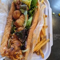 Cauliflower po boy and fries at Native Foods - The Loop in Chicago
