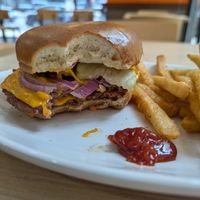 Double cheeseburger (without lettuce and sauces) at Native Foods - The Loop in Chicago