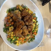 Orange cauliflower bowl😡 at Native Foods - The Loop in Chicago