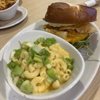 Mac n cheese (omg) with grilled chicken sandwich   at Native Foods - The Loop in Chicago