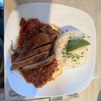 The rice of the plant based chicken   at Native Foods - The Loop in Chicago