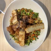 Cauliflower shrimps with Tempeh   at Native Foods - The Loop in Chicago