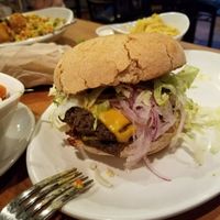 Double cheese burger at Native Foods - The Loop in Chicago