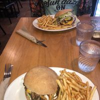 BBQ burger & fries!   at Native Foods - The Loop in Chicago