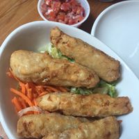 Chicken tenders - i didnt have any sauce on mine for some reason but YUM at Native Foods - The Loop in Chicago