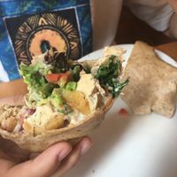 The twister wrap (half eaten and showing the goodness inside)  at Native Foods - The Loop in Chicago