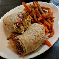 Wrap with seasoned fries at Native Foods - The Loop in Chicago