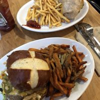 Seitan burger  and cauliflower wrap at Native Foods - The Loop in Chicago
