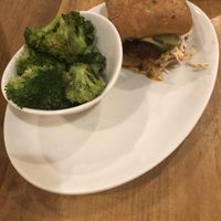 Real Hot Nashville Combo with Lemon Grass Broccoli  at Native Foods - The Loop in Chicago