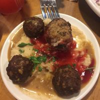 Swedish meatballs with cauli mash. Yum! at Native Foods - The Loop in Chicago