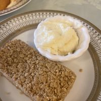Vegan & gluten free clotted cream and maple oat bar  at Shelly's Tea Rooms in Plymouth