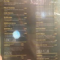 Menu  at ViaVia in Copan Ruinas