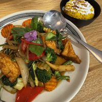 Gra Prao with coconut saffron rice   at Spice Market in Fremantle