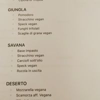 Menù pizze vegan at Renato Pizza e Natura in Castenaso