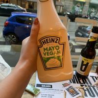 Biggest bottle of vegan Mayo I’ve ever seen!!!  at 3B - Burger Beer Bitter in Milan
